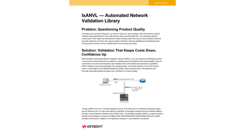 IxANVL—Automated Network Validation Library